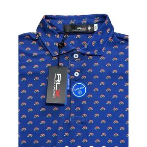 RLX Ralph Lauren Performance Golf Men's Med Polo Shirt S/S Blue Floral NWT $99